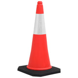 Reflective Traffic Cones with Heavy Bases 10 pcs 75 cm - Front View