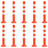 Traffic Control Bollards 10 pcs 75 cm PE