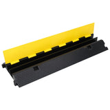 Cable Protector Ramp with 2 Channels 100 cm Rubber - Top-Down View