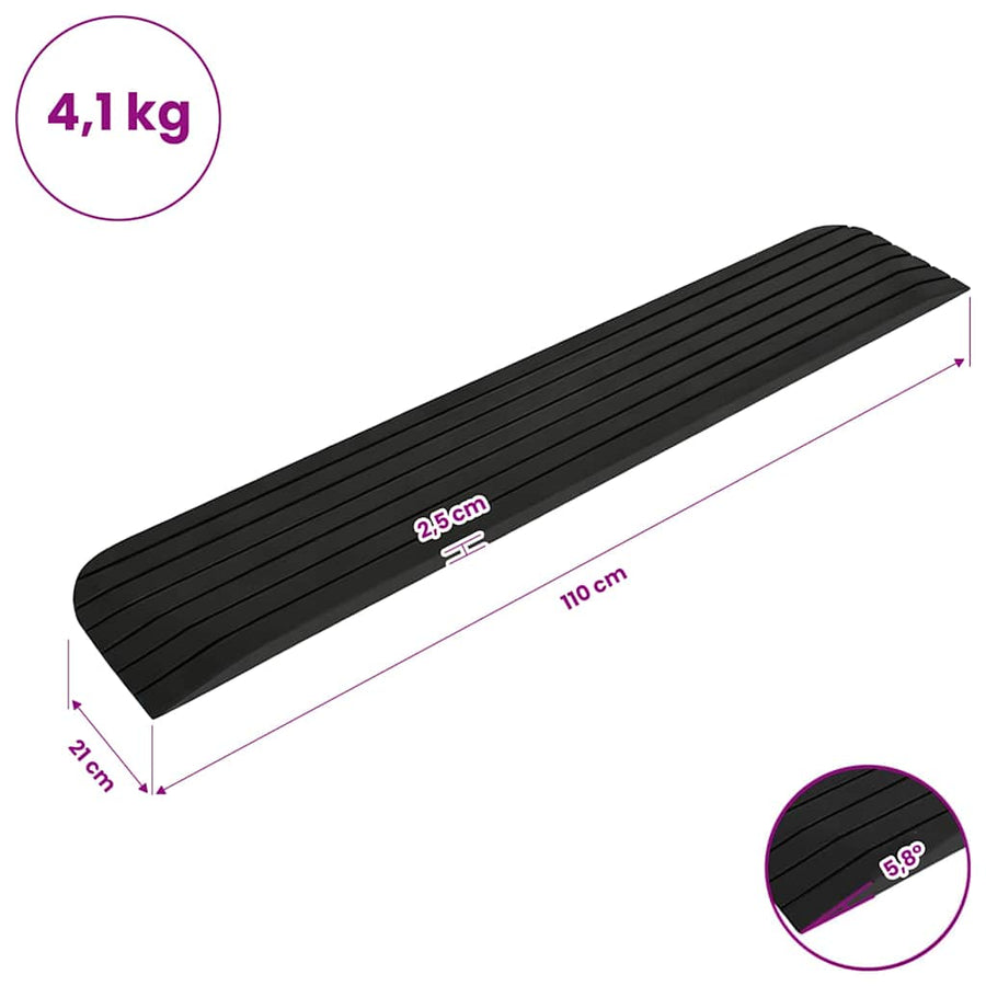 Threshold Ramp 110x21x2.5 cm Rubber