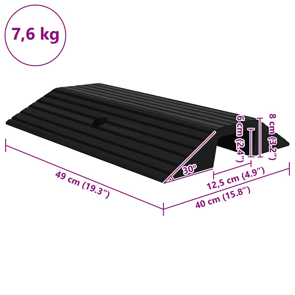 Bridge Threshold Ramp 49x40x8 cm Rubber