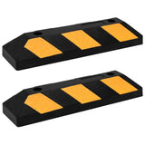 Reflective Parking Blocks 2 pcs 56x15x10 cm Rubber - Front View