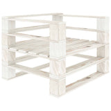 7 Piece Garden Pallet Lounge Set Wood White