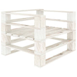 7 Piece Garden Pallet Lounge Set Wood White - Close-Up Angle