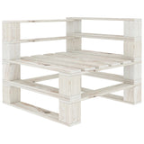 6 Piece Garden Pallet Lounge Set Wood White - Side View