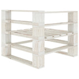 6 Piece Garden Pallet Lounge Set Wood White - 45-Degree Angle