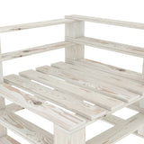 6 Piece Garden Pallet Lounge Set Wood White - Rear View