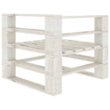 6 Piece Garden Pallet Lounge Set Wood White - 45-Degree Angle