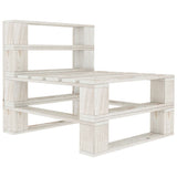 6 Piece Garden Pallet Lounge Set Wood White - Close-Up Angle