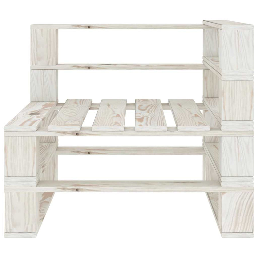 8 Piece Garden Pallet Lounge Set Wood White