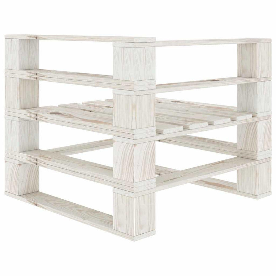 8 Piece Garden Pallet Lounge Set Wood White