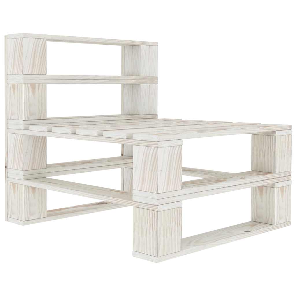 8 Piece Garden Pallet Lounge Set Wood White