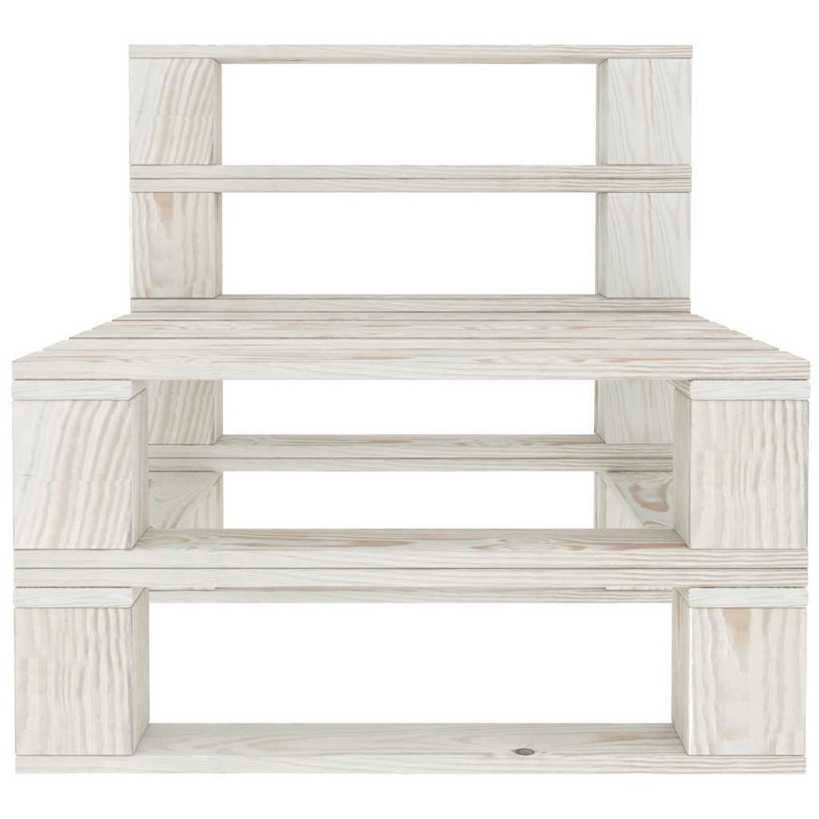 8 Piece Garden Pallet Lounge Set Wood White