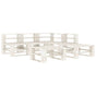 6 Piece Garden Pallet Lounge Set Wood White