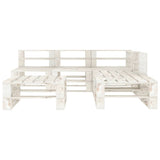 6 Piece Garden Pallet Lounge Set Wood White