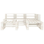 6 Piece Garden Pallet Lounge Set Wood White
