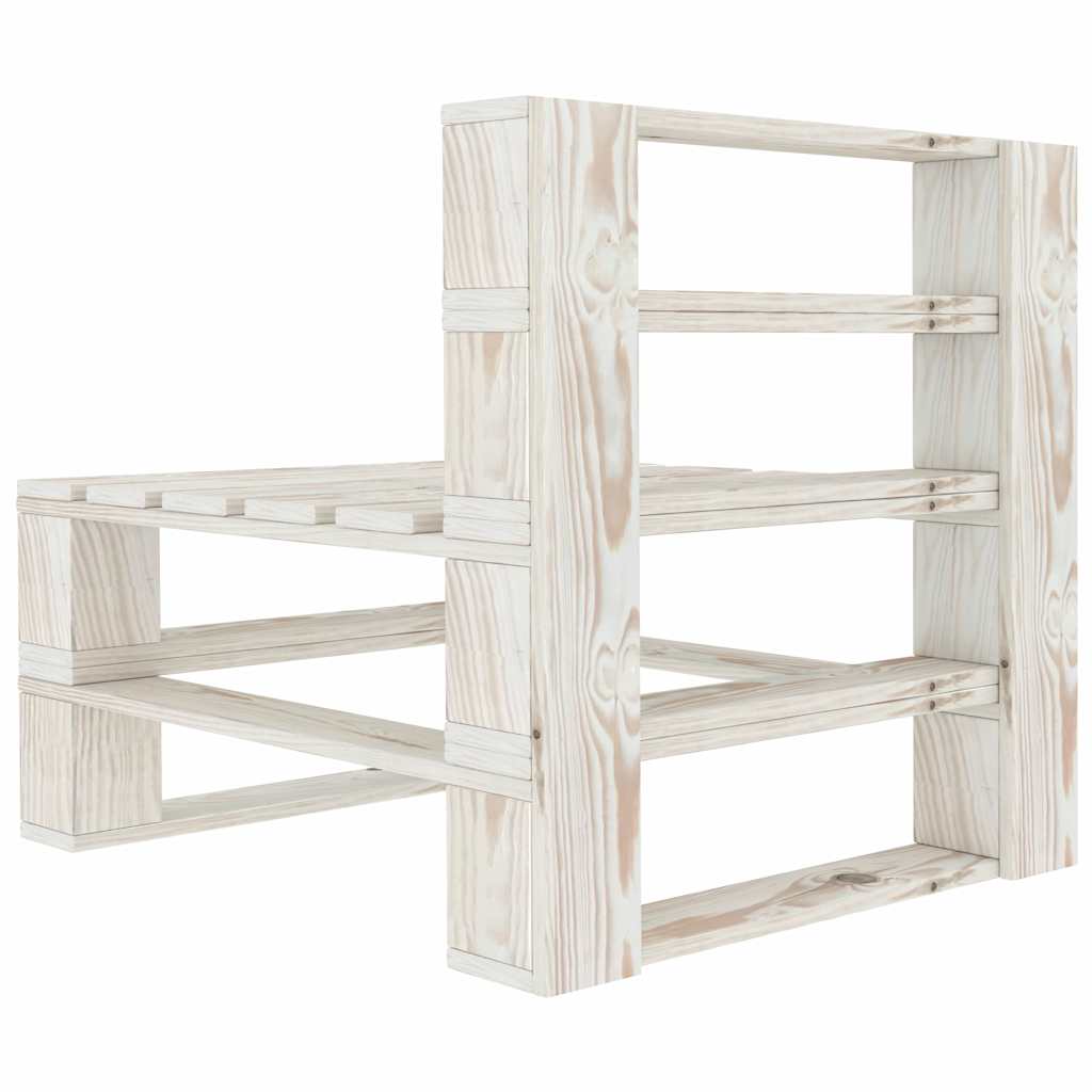 6 Piece Garden Pallet Lounge Set Wood White