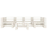 7 Piece Garden Pallet Lounge Set Wood White