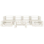 7 Piece Garden Pallet Lounge Set Wood White