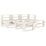5 Piece Garden Pallet Lounge Set Wood White
