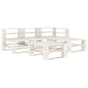 5 Piece Garden Pallet Lounge Set Wood White