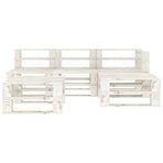 5 Piece Garden Pallet Lounge Set Wood White