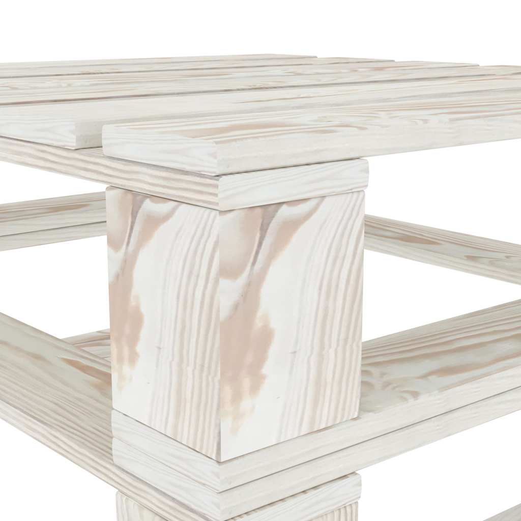 5 Piece Garden Pallet Lounge Set Wood White
