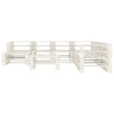9 Piece Garden Pallet Lounge Set Wood White