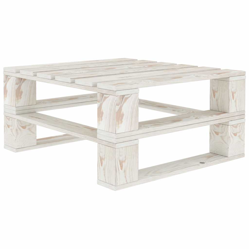 9 Piece Garden Pallet Lounge Set Wood White