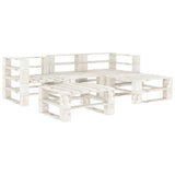 5 Piece Garden Pallet Lounge Set Wood White