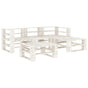 5 Piece Garden Pallet Lounge Set Wood White