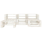 5 Piece Garden Pallet Lounge Set Wood White