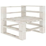 5 Piece Garden Pallet Lounge Set Wood White