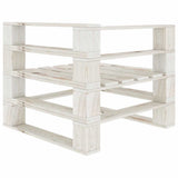 5 Piece Garden Pallet Lounge Set Wood White - Low Angle