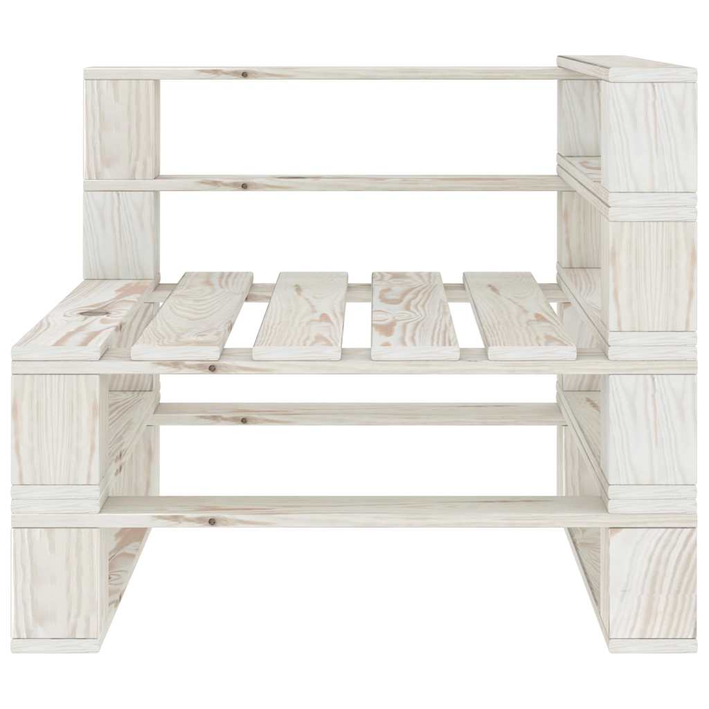 5 Piece Garden Pallet Lounge Set Wood White