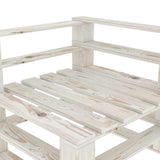 5 Piece Garden Pallet Lounge Set Wood White