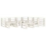 8 Piece Garden Pallet Lounge Set Wood White