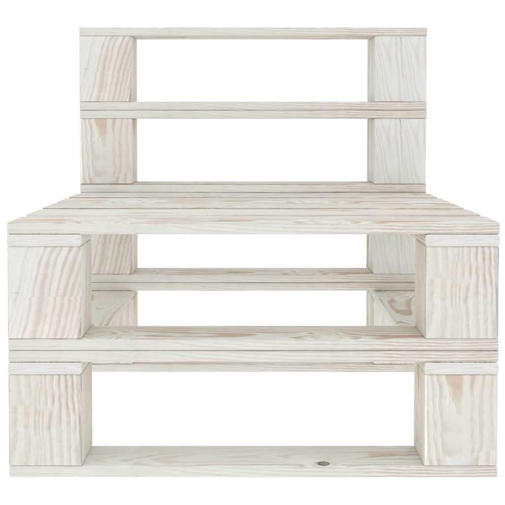 8 Piece Garden Pallet Lounge Set Wood White
