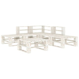 6 Piece Garden Pallet Lounge Set Wood White