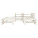 6 Piece Garden Pallet Lounge Set Wood White