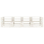 Garden Pallet Sofa White 4-Seater Wood
