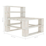 Garden Pallet Sofa White 4-Seater Wood - Extra Image