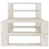 Garden Pallet Sofa White 4-Seater Wood