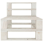 Garden Pallet Sofa White 4-Seater Wood