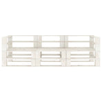 Garden Pallet Sofa White 3-Seater Wood