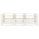 Garden Pallet Sofa White 3-Seater Wood - Front View