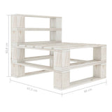 Garden Pallet Sofa White 3-Seater Wood - Extra Image