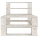 Garden Pallet Sofa White 3-Seater Wood