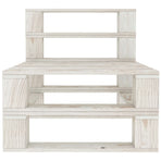 Garden Pallet Sofa White 3-Seater Wood