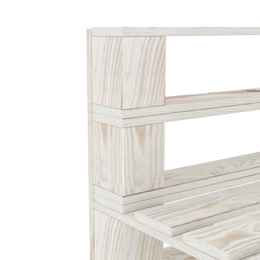 Garden Pallet Sofa White 3-Seater Wood